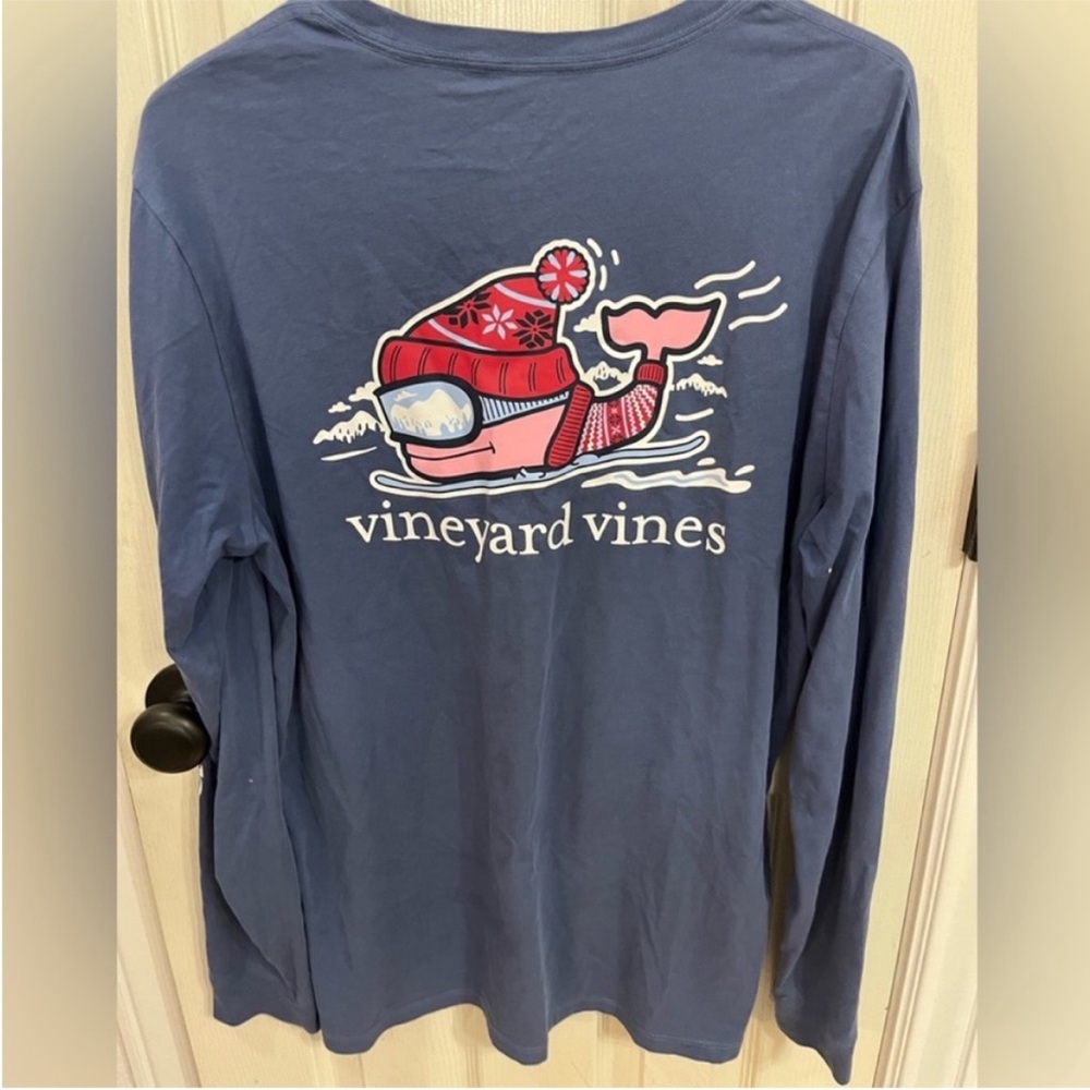 Vineyard Vines shirt Whale skiing design